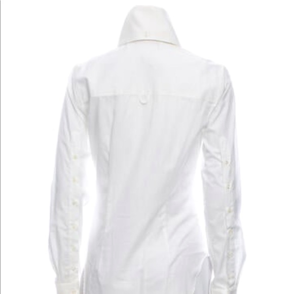 Alexander McQueen Vintage White 1990’s Luxury VTG Removable Collar Button-Up Top - Picture 3 of 3